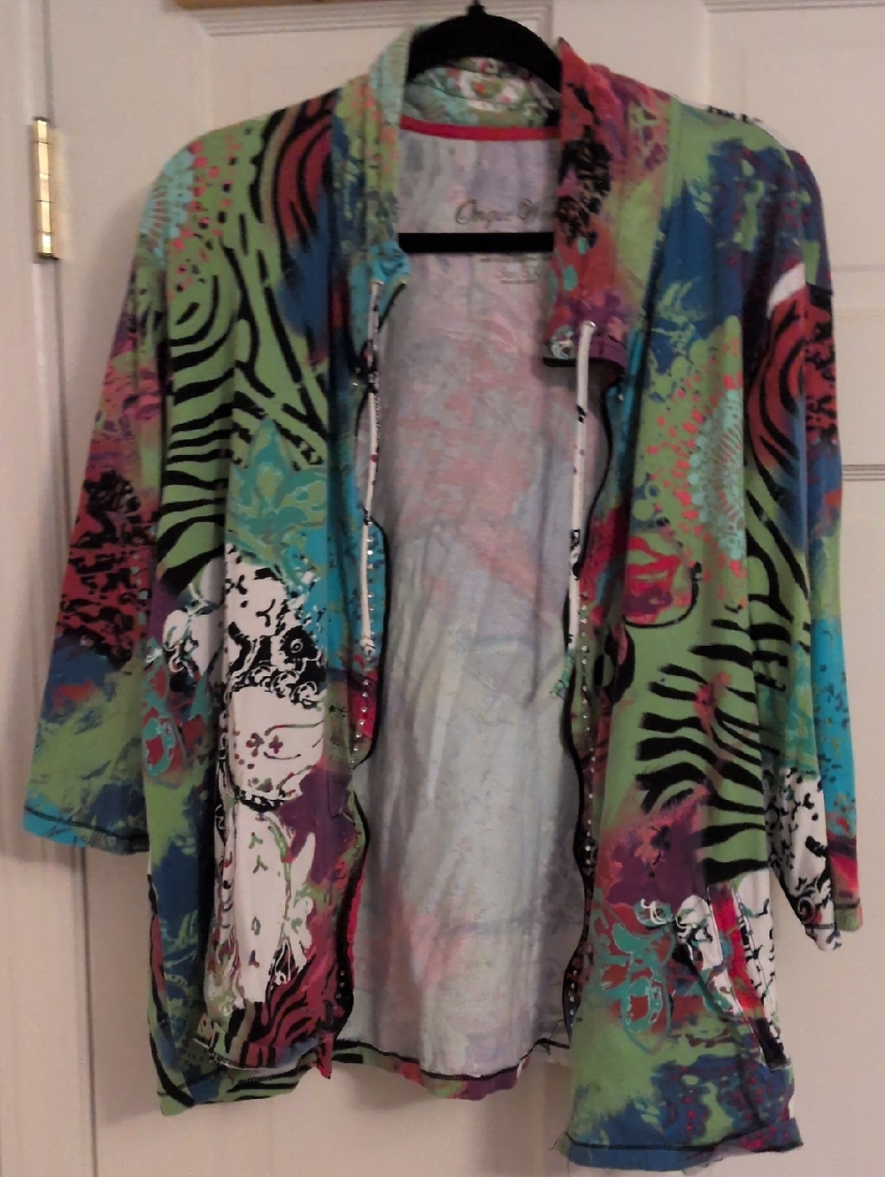Onque Woman Multicolor Open-Front Utility Jacket